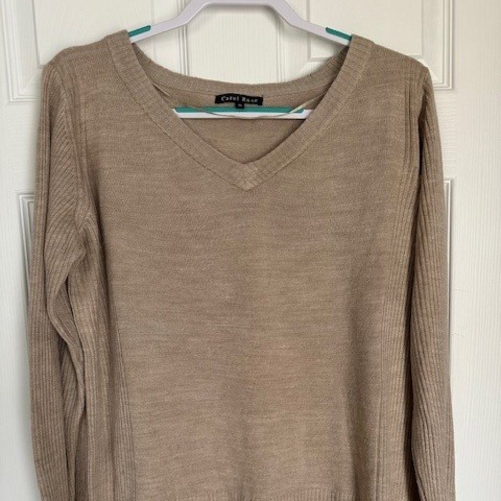 Carol Rose Light Tan Pullover Sweater